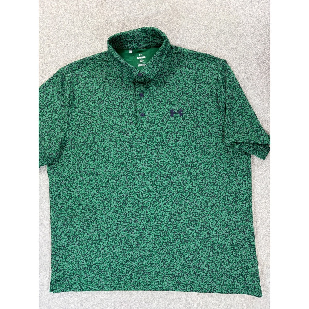 Under Armour Performance Geometric Design S/S Polo Shirt (Men's XL) Green